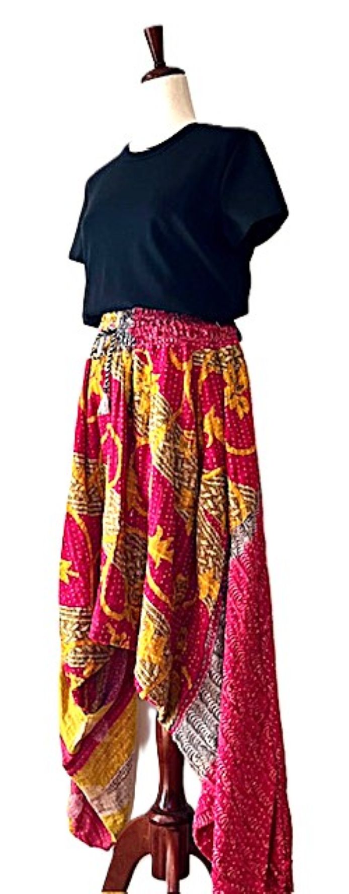 Kantha Bae Good Vibes Cotton Harem Pants. 2 Print Choices. (Red Yellow)