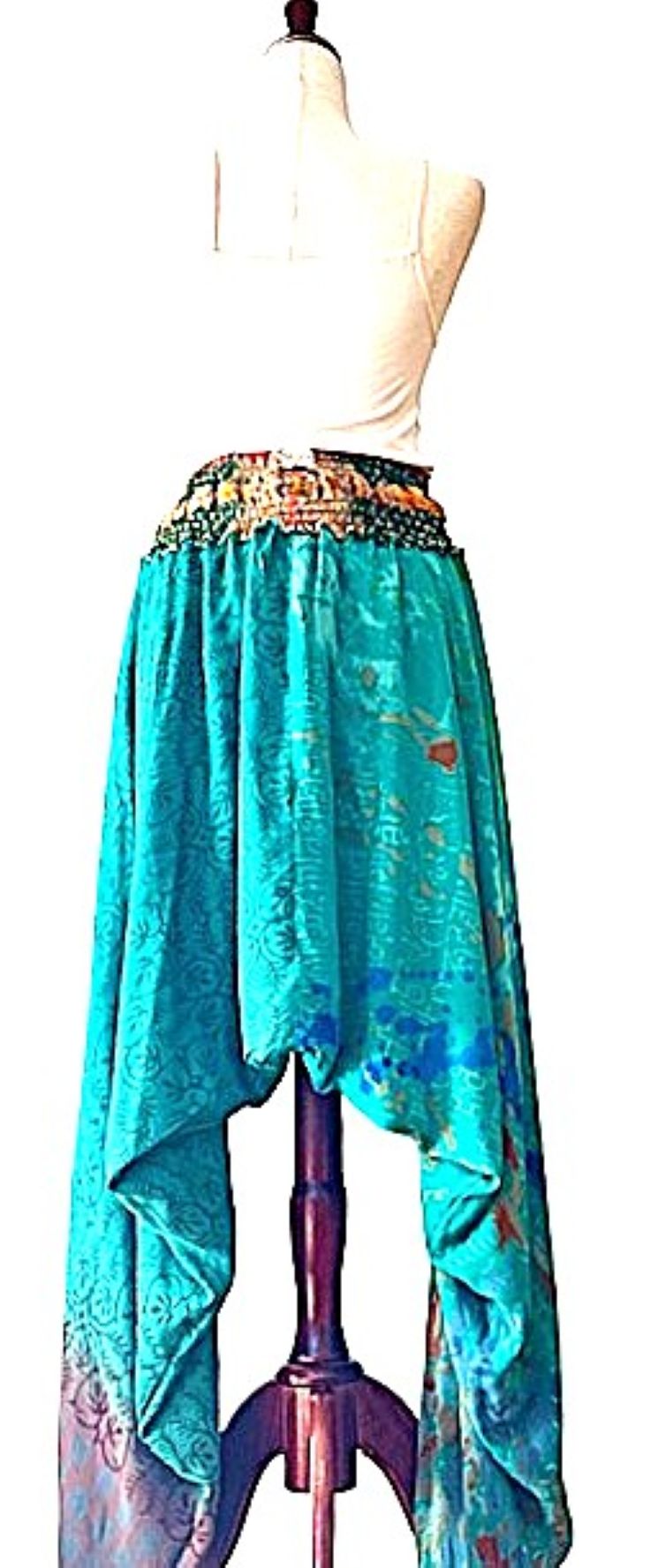 Kantha Bae Duality Everyday Harem Pant. Fully reversible. (Turquoise Orange)