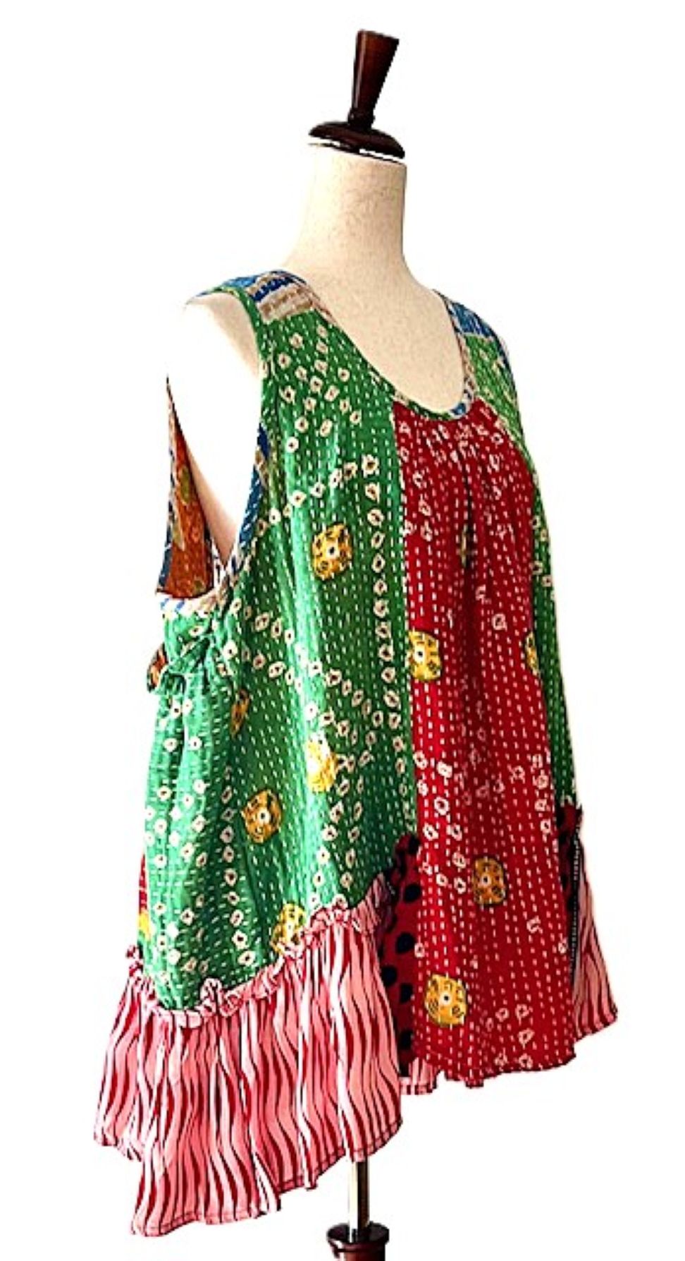Kantha Bae Mystic Tunic, Mixed Print (Red Green)