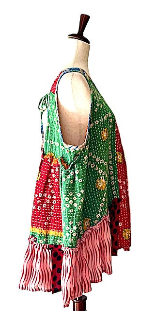 Kantha Bae Mystic Tunic, Mixed Print (Red Green)