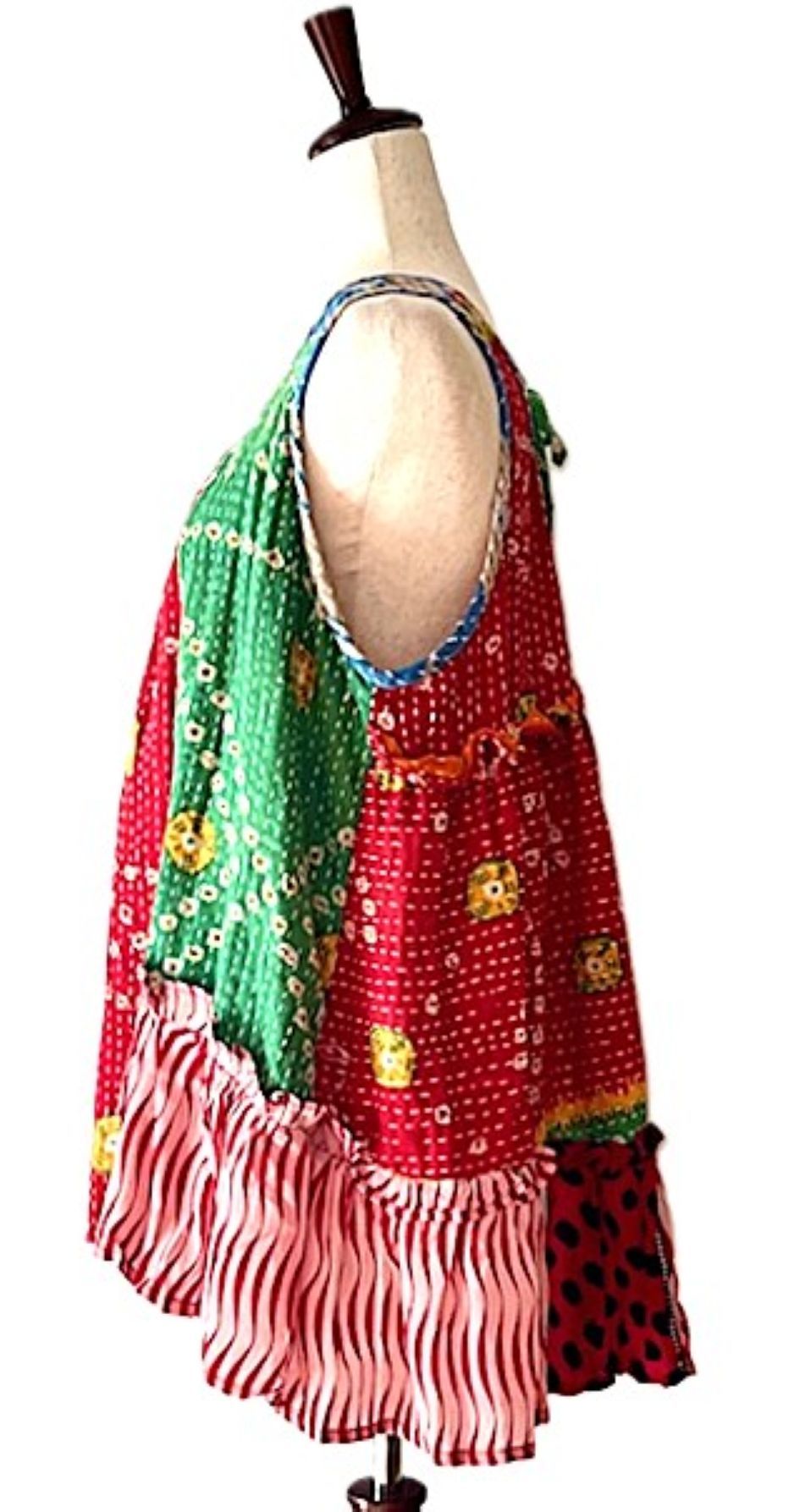 Kantha Bae Mystic Tunic, Mixed Print (Red Green)