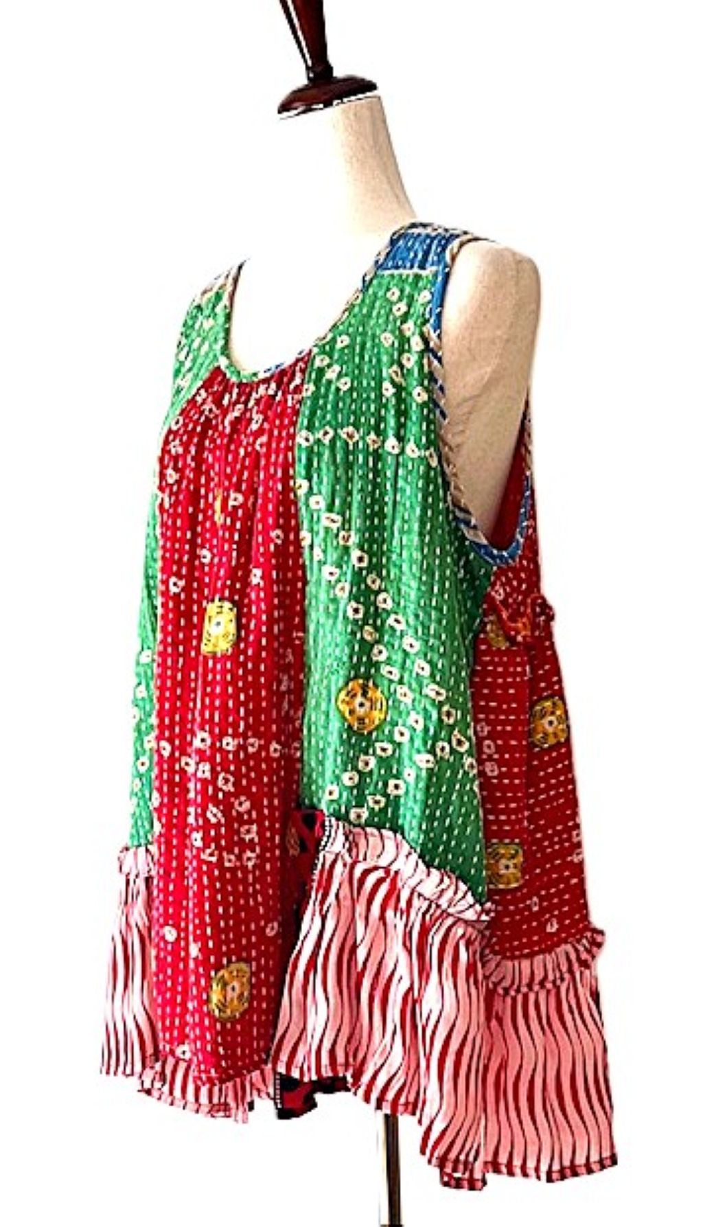 Kantha Bae Mystic Tunic, Mixed Print (Red Green)
