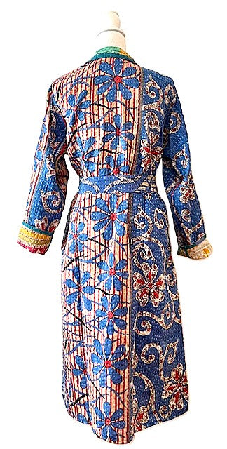 Specialty Collection: Patchwork Vintage Handmade Jacket Fully Reversible. (Blue Red)