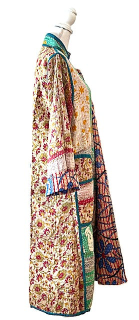 Specialty Collection: Patchwork Vintage Handmade Jacket Fully Reversible. (Blue Red)
