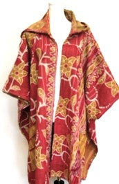 Kantha Knee Length Coats: Hot Sellers (Gold/Red)