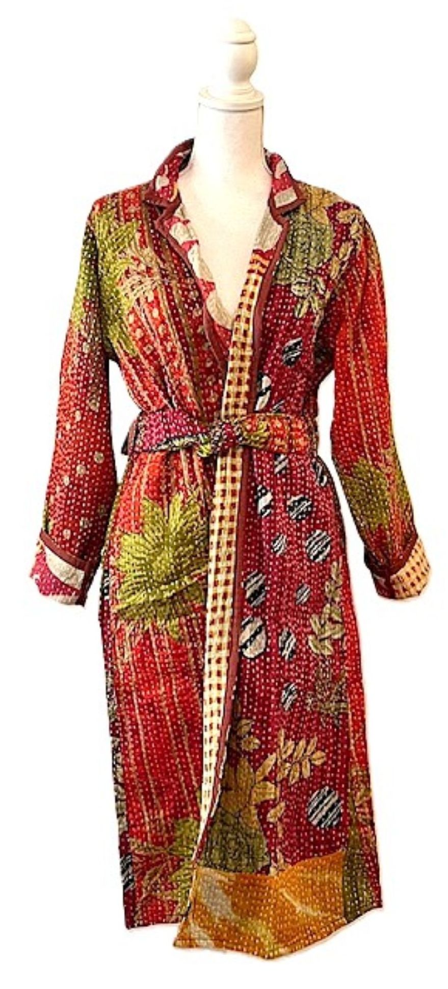 Specialty Collection: Patchwork Vintage Handmade Jacket Fully Reversible. (Clay)