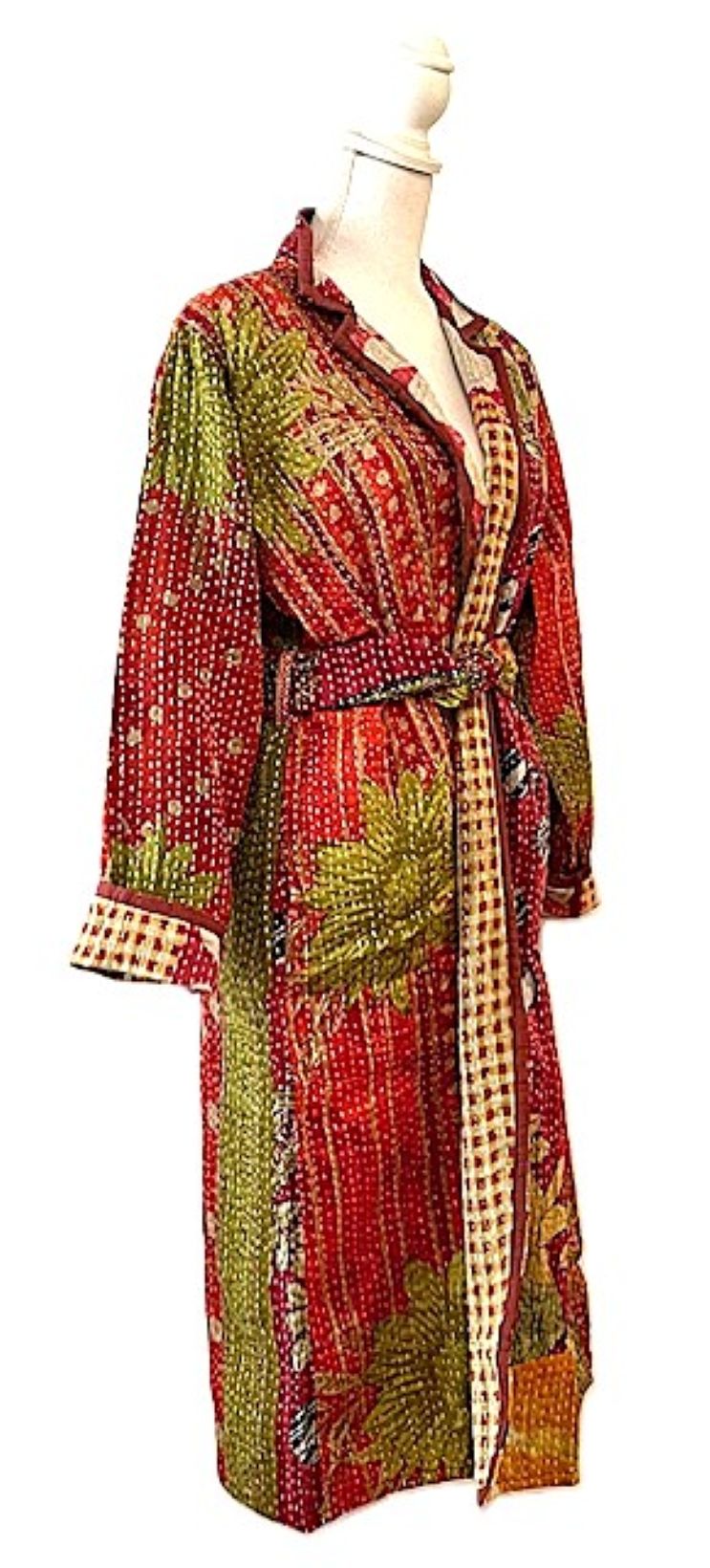 Specialty Collection: Patchwork Vintage Handmade Jacket Fully Reversible. (Clay)