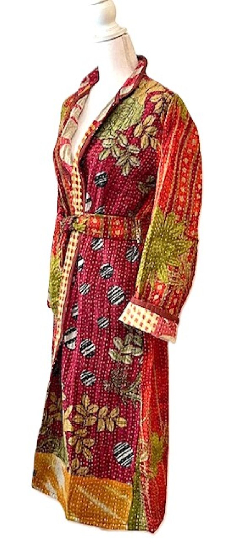 Specialty Collection: Patchwork Vintage Handmade Jacket Fully Reversible. (Clay)