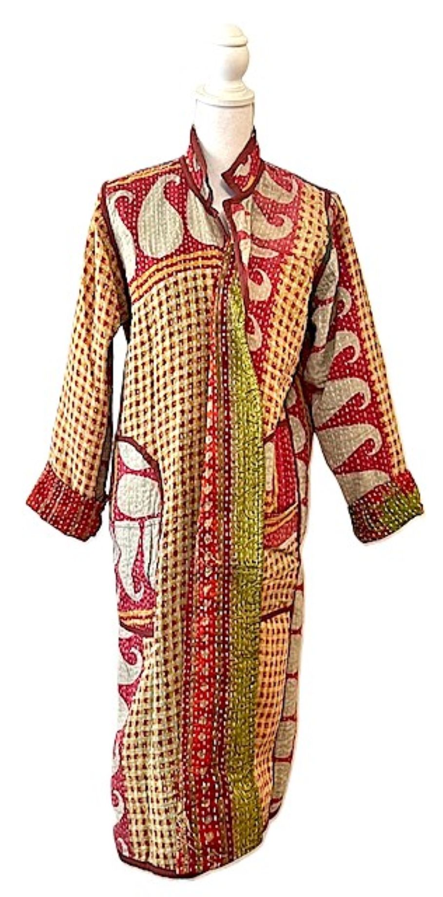 Specialty Collection: Patchwork Vintage Handmade Jacket Fully Reversible. (Clay)