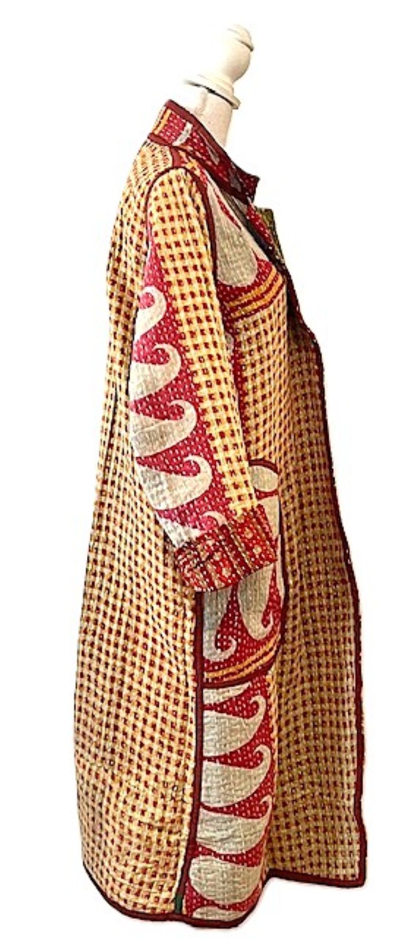 Specialty Collection: Patchwork Vintage Handmade Jacket Fully Reversible. (Clay)