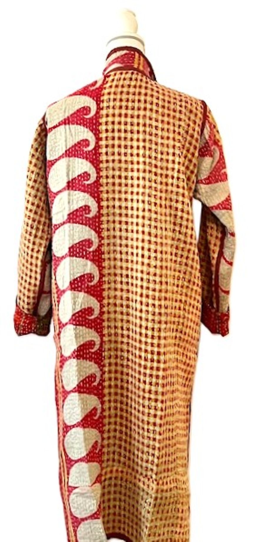 Specialty Collection: Patchwork Vintage Handmade Jacket Fully Reversible. (Clay)