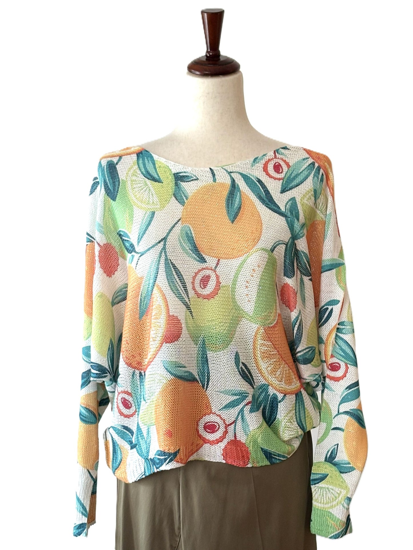 Italian Knit Sweater, Citrus Sweater (Oranges)