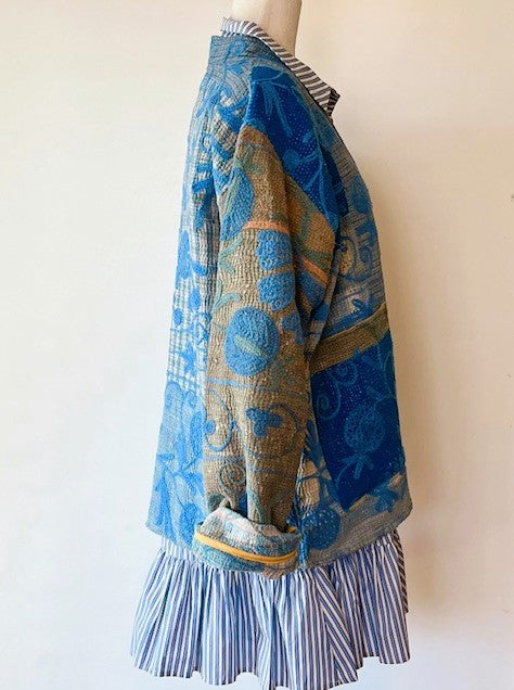 Specialty Collection: Hand Embroidered Short Jacket with Suzanni Applique. Fully Reversible.