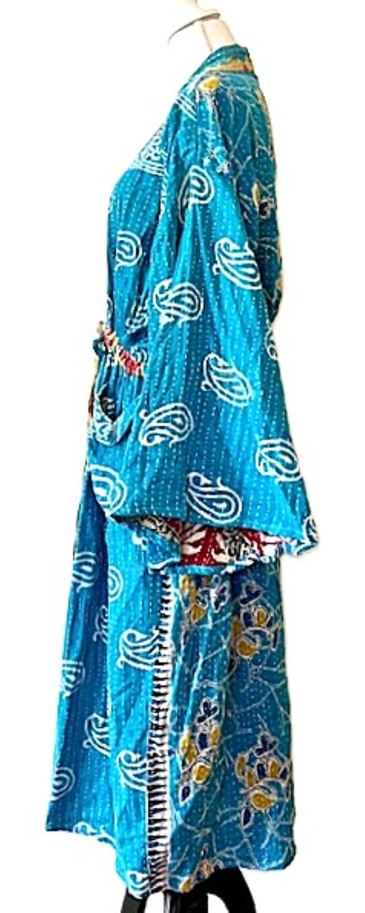 Long Cotton Kimono Looks Fresh, Colorful And Resort Perfect (Turquoise)