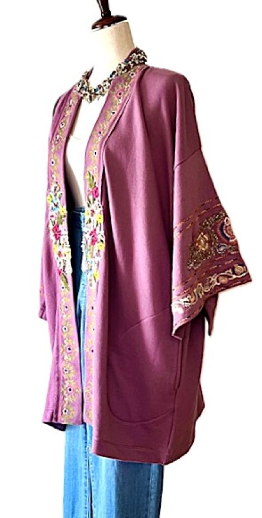 Specialty Collection: Juliette Embellished French Terry Kimono Jacket (Lilac or Maize)