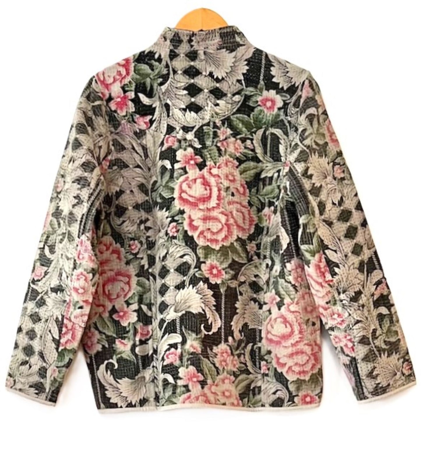 Short Cotton Quilted Jacket Handmade And Fully Reversible (New Style)