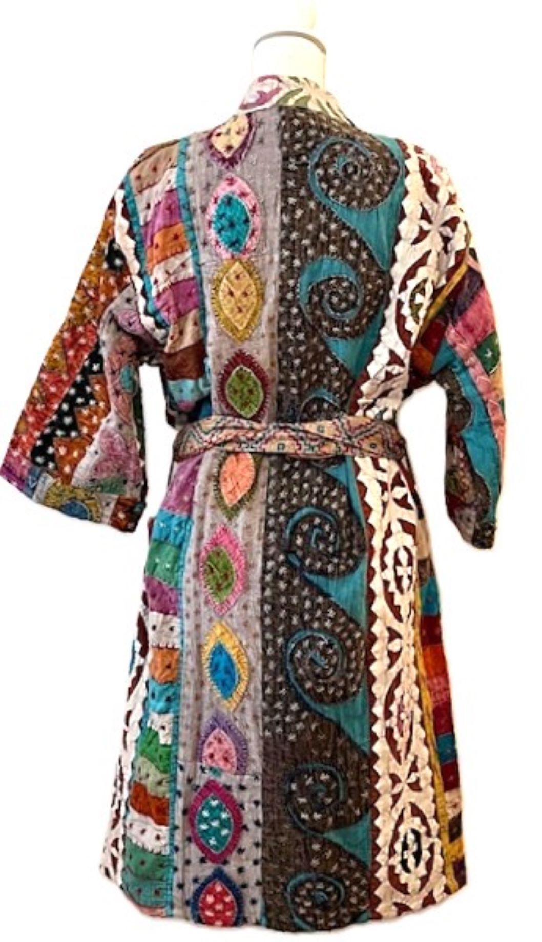 Artisan Cutwork Cotton Kantha Long Sleeve Jacket Is Impressive. (Multi Colored)