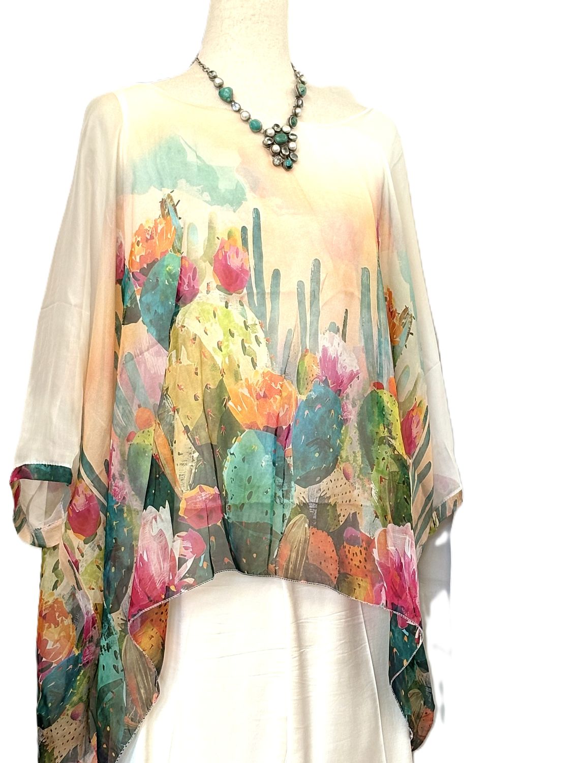 Top- Italian Silk Free Size Tops Showcase Romantic Digital Prints. (Available in 2 Colors)
