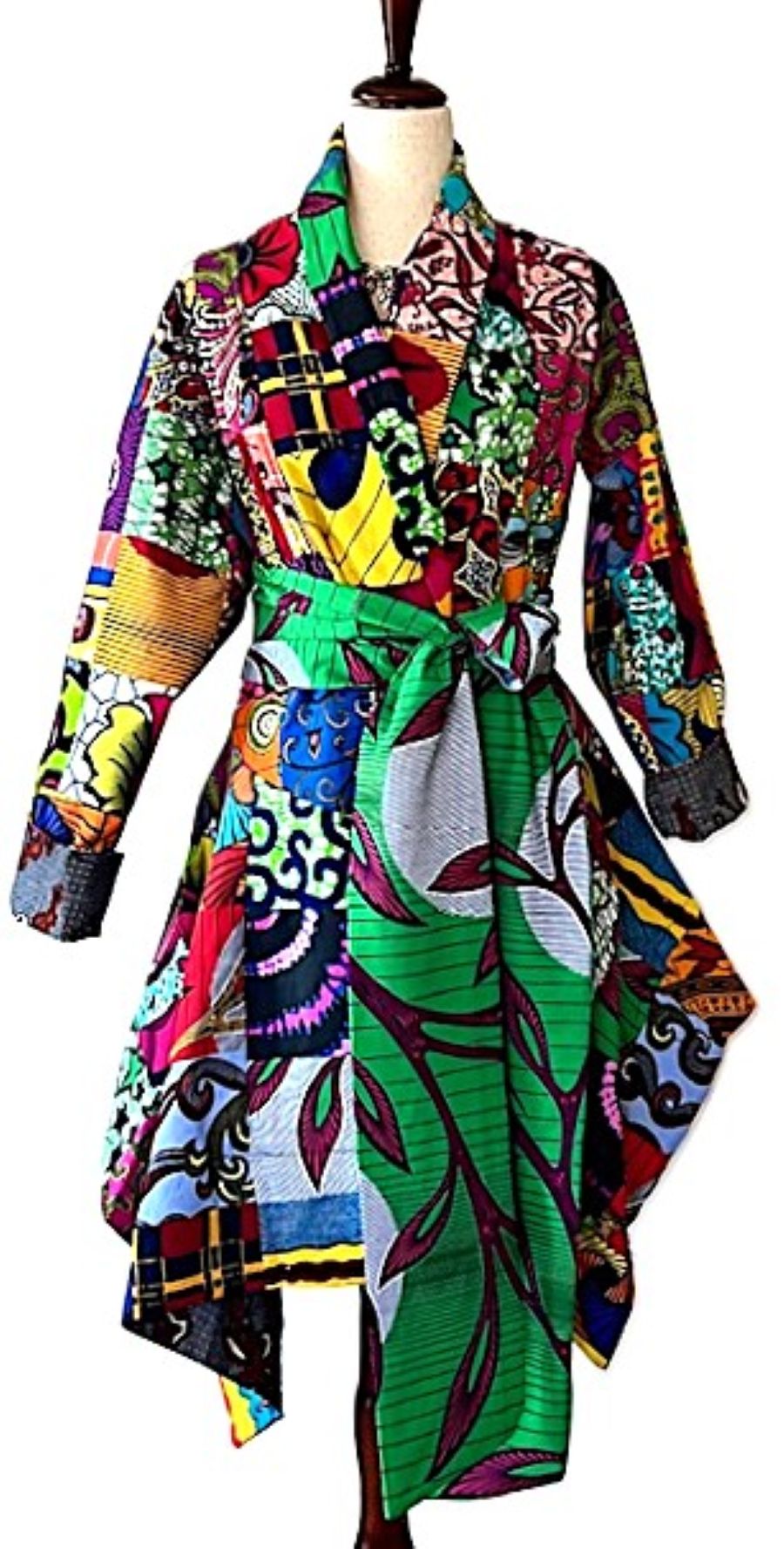 Wearable Art Is Visible In This Handmade Patchwork Peplum Jacket.