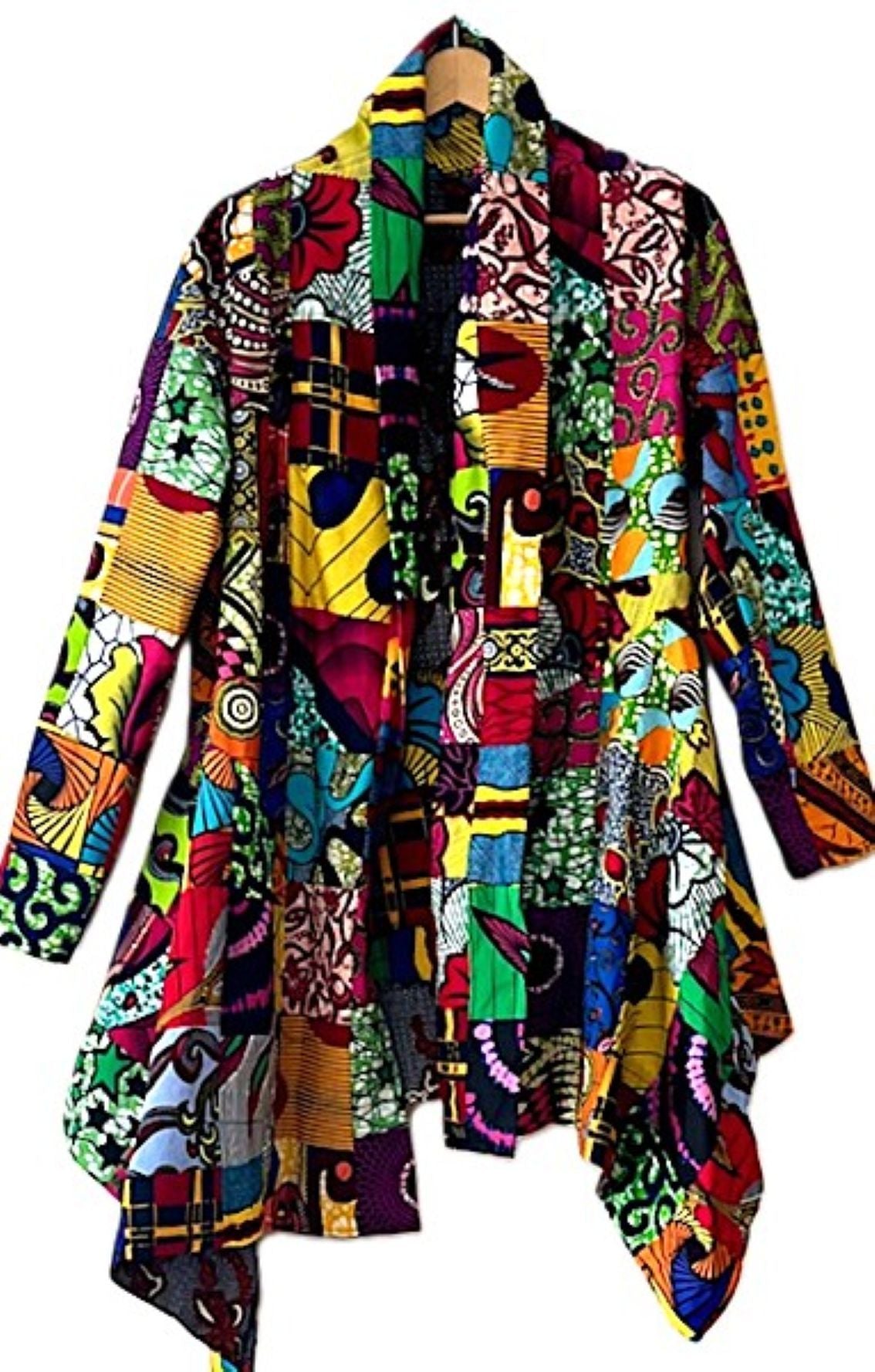 Wearable Art Is Visible In This Handmade Patchwork Peplum Jacket.