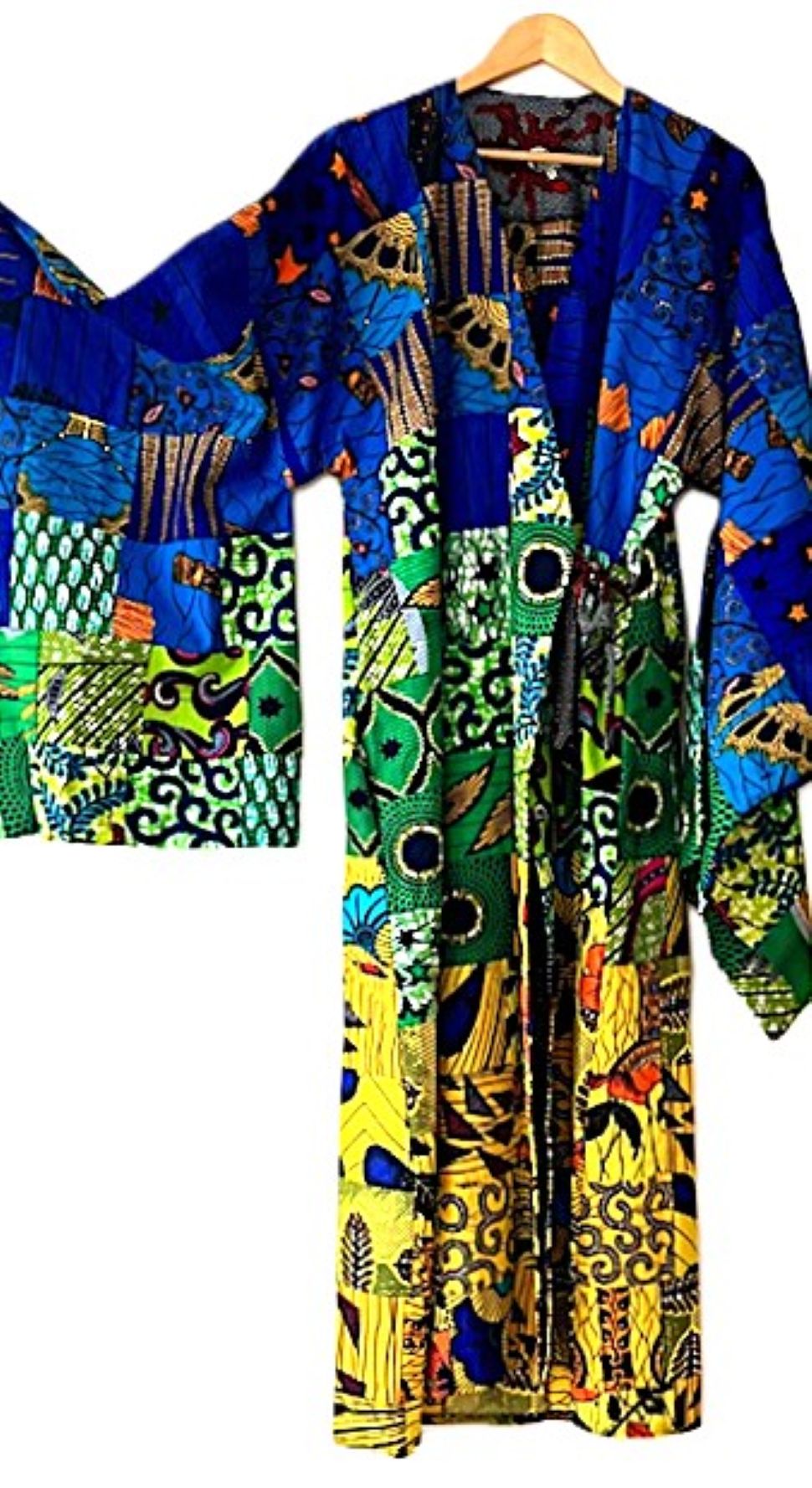 Wearable Art Is Visible In This Handmade Patchwork Kimono Duster.