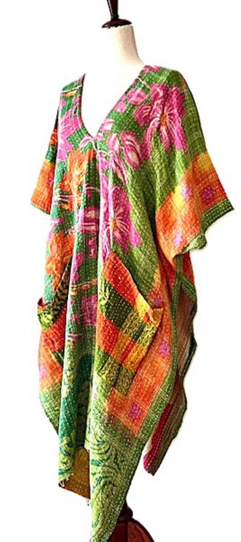 Kantha Bae Good Luck Tunic (Pink Green)