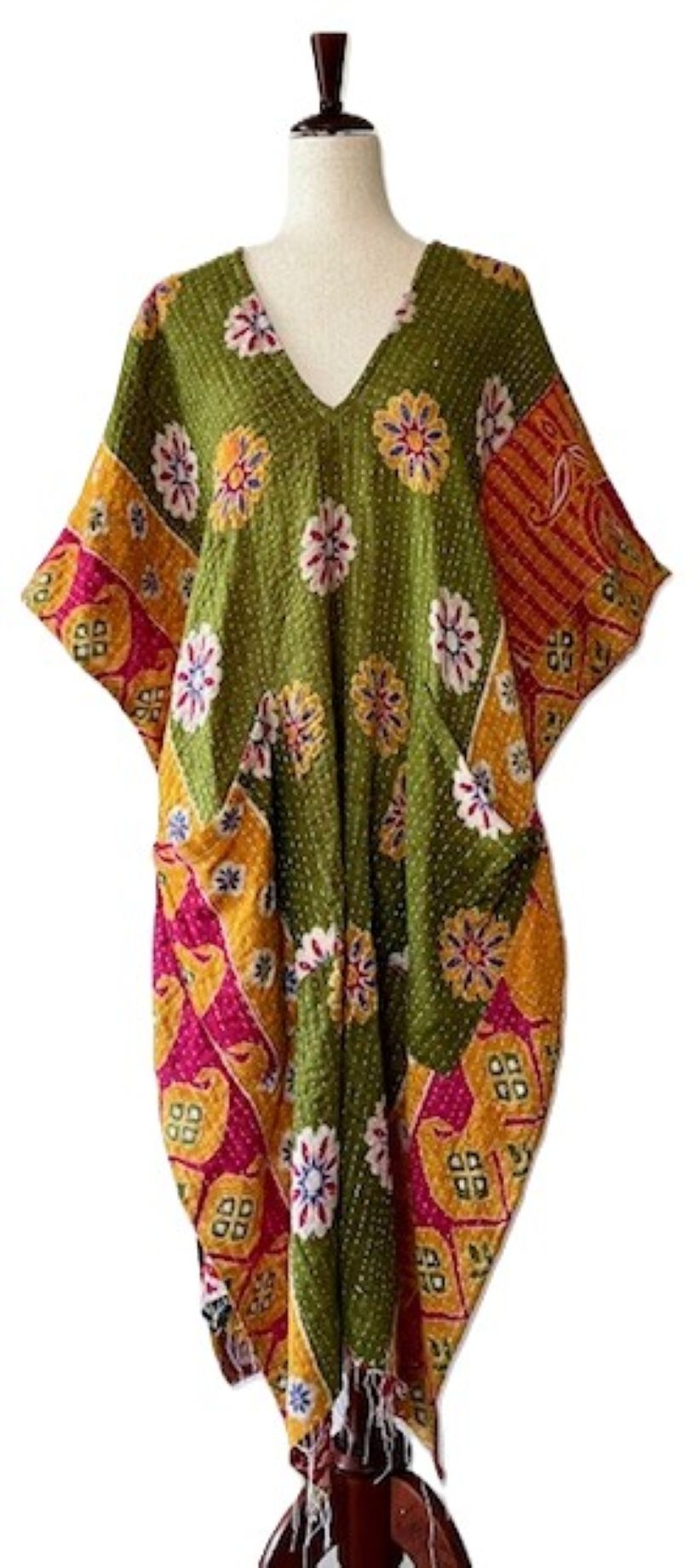 Kantha Bae Good Luck Tunic (Olive Floral)