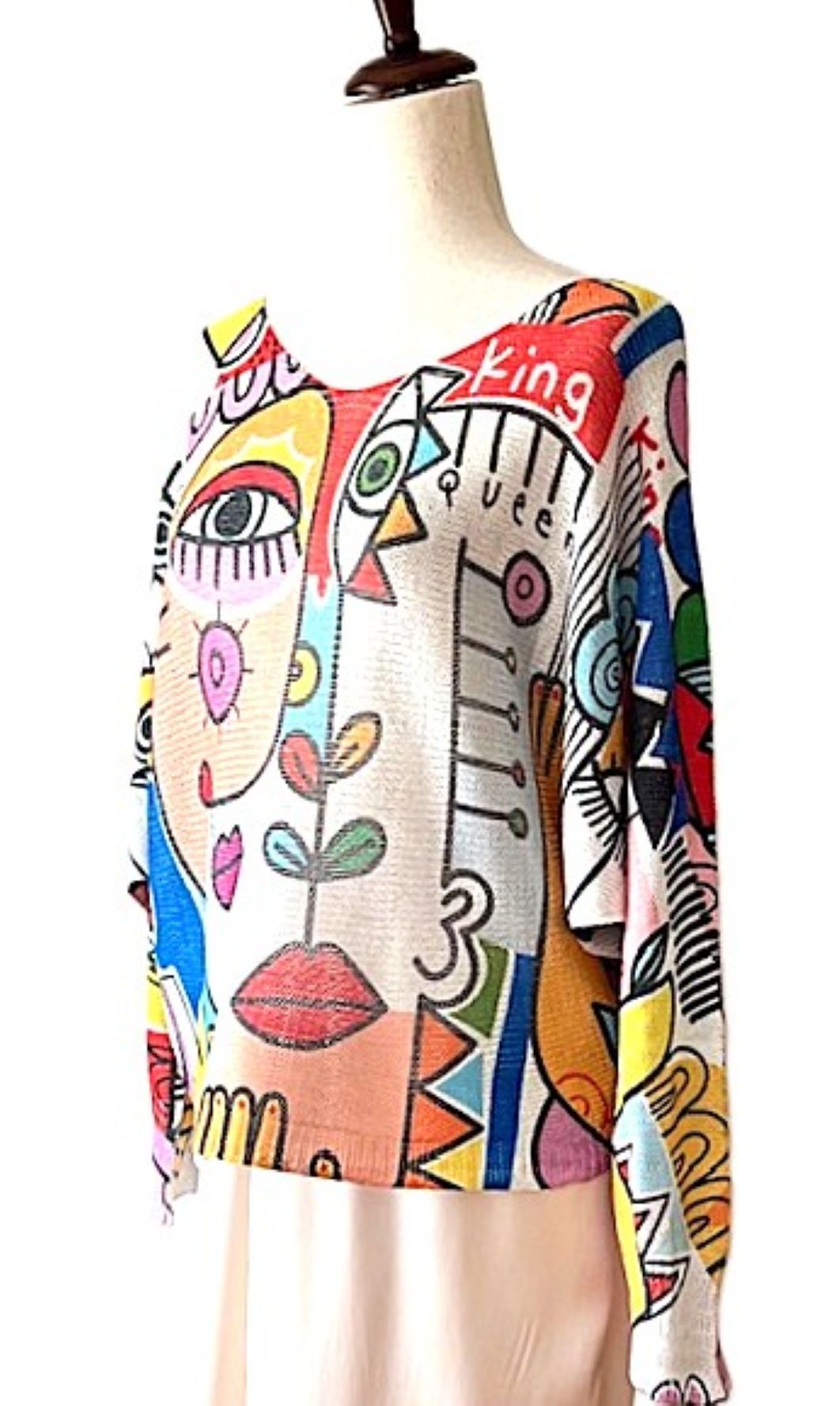 Italian Knit Sweater, Picasso. Best Seller, Great Color (Pink)