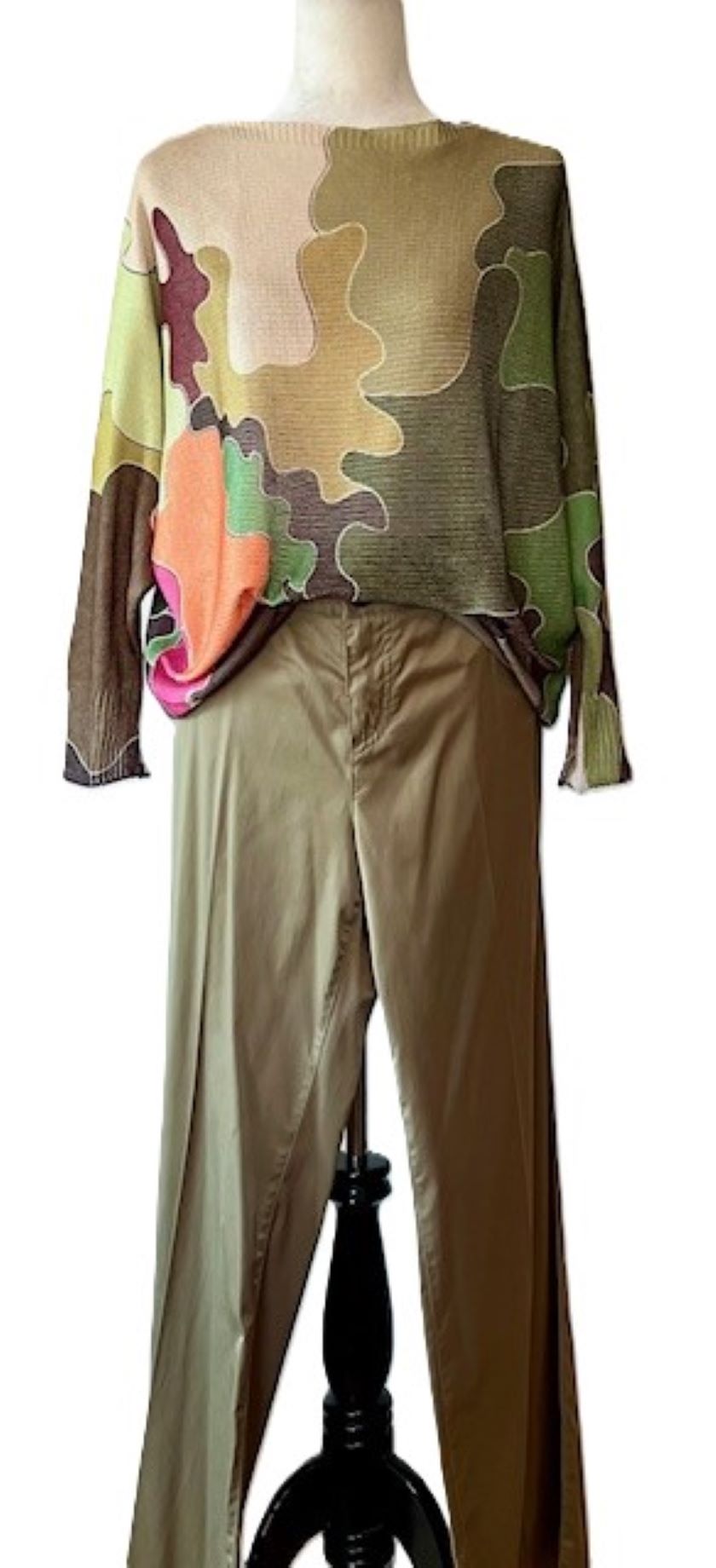 Italian Knit Sweater, Camo. (Khaki)