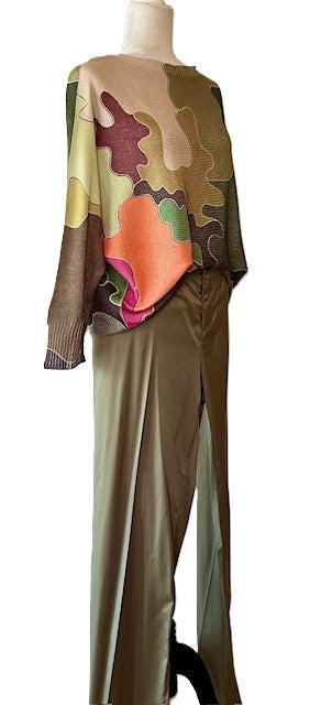 Italian Knit Sweater, Camo. (Khaki)