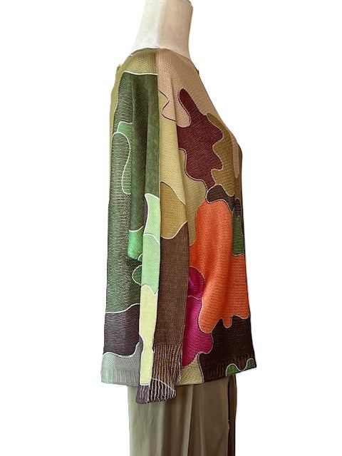 Italian Knit Sweater, Camo. (Khaki)