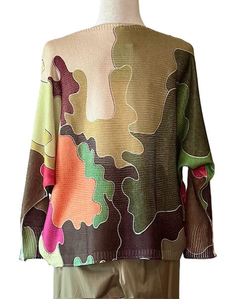 Italian Knit Sweater, Camo. (Khaki)