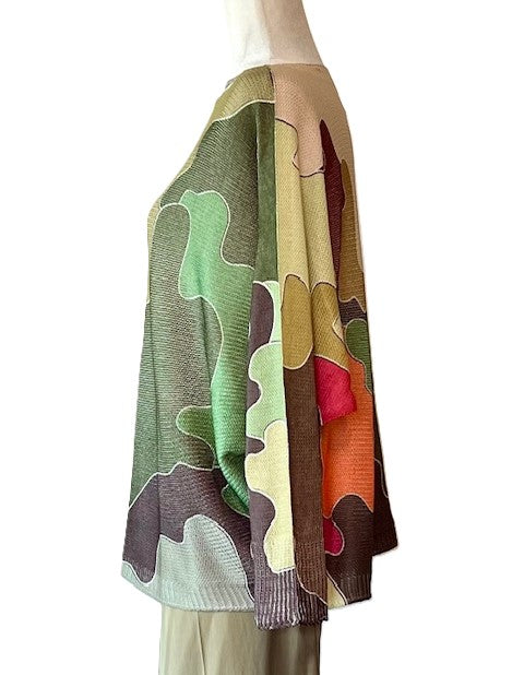 Italian Knit Sweater, Camo. (Khaki)
