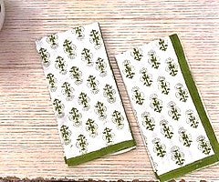 Simple Elegance. Subdued Cotton Block Print Table Cloth  (70 x 180)