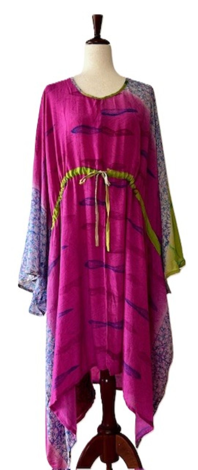 Kantha Bae Sacred Split Silk Tunic is Magical (Fuschia)