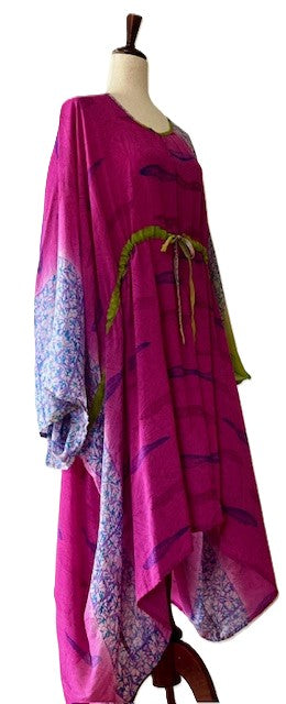 Kantha Bae Sacred Split Silk Tunic is Magical (Fuschia)