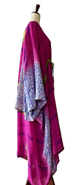 Kantha Bae Sacred Split Silk Tunic is Magical (Fuschia)