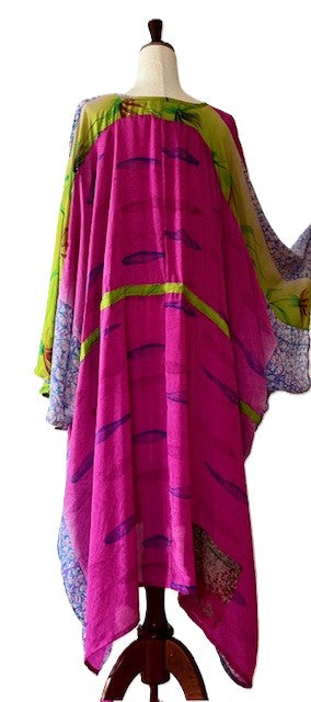 Kantha Bae Sacred Split Silk Tunic is Magical (Fuschia)
