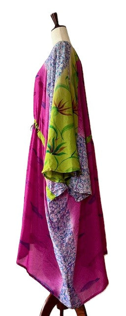 Kantha Bae Sacred Split Silk Tunic is Magical (Fuschia)