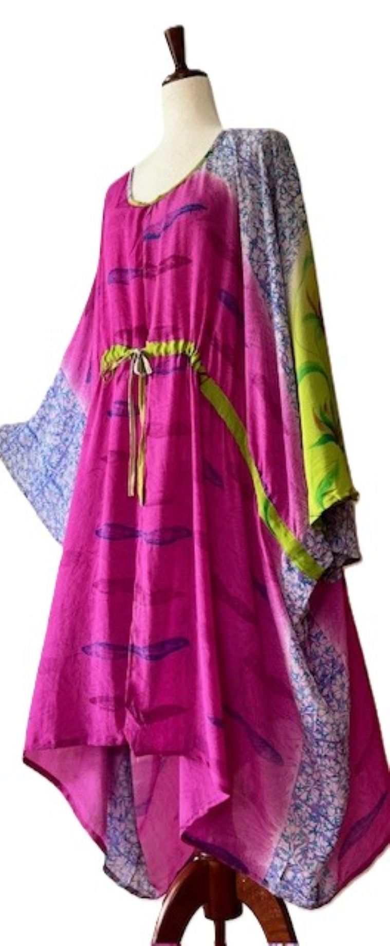 Kantha Bae Sacred Split Silk Tunic is Magical (Fuschia)