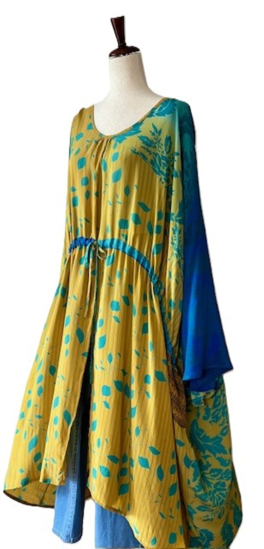 Kantha Bae Sacred Split Silk Tunic is Magical (Yellow)