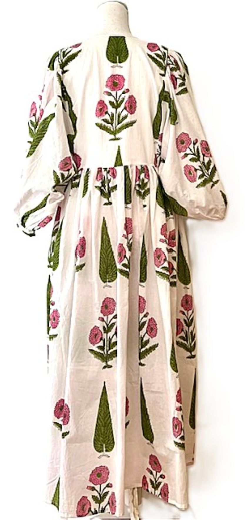 Long Cotton Block Print Dress Is A Fresh Spin On A Classic (Pink)