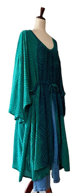 Kantha Bae Sacred Split Silk Tunic is Magical (Teal)