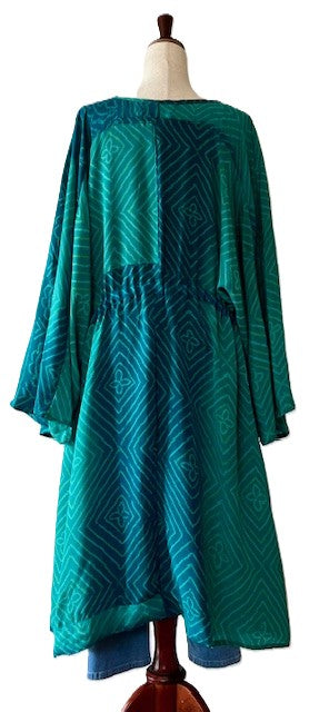 Kantha Bae Sacred Split Silk Tunic is Magical (Teal)