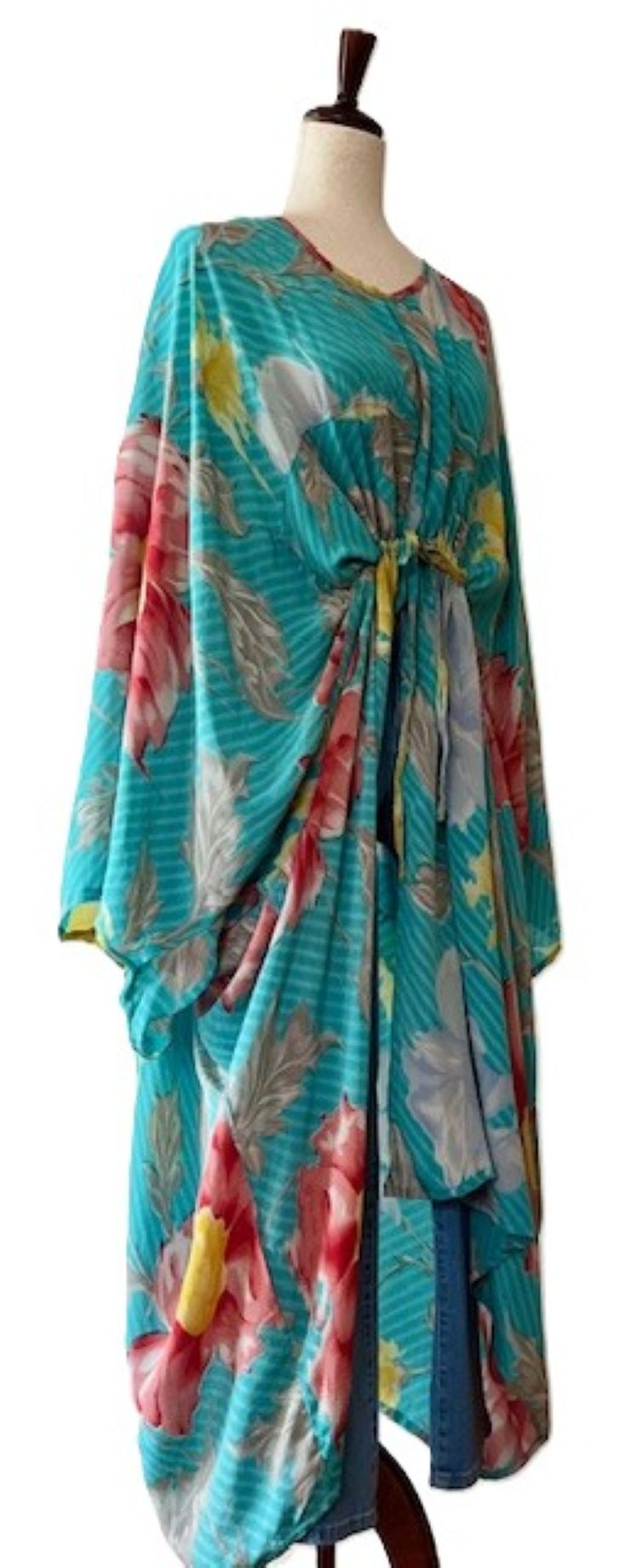 Kantha Bae Sacred Split Silk Tunic is Magical (Flowers)