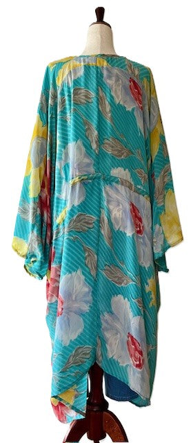 Kantha Bae Sacred Split Silk Tunic is Magical (Flowers)
