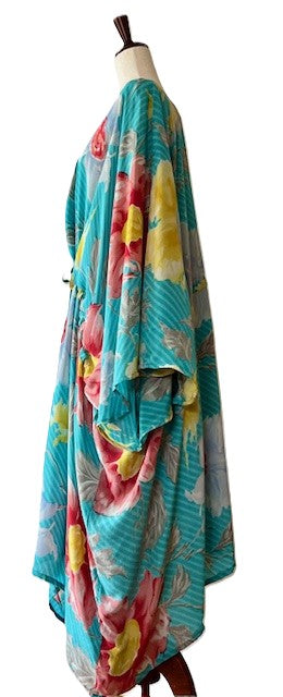 Kantha Bae Sacred Split Silk Tunic is Magical (Flowers)