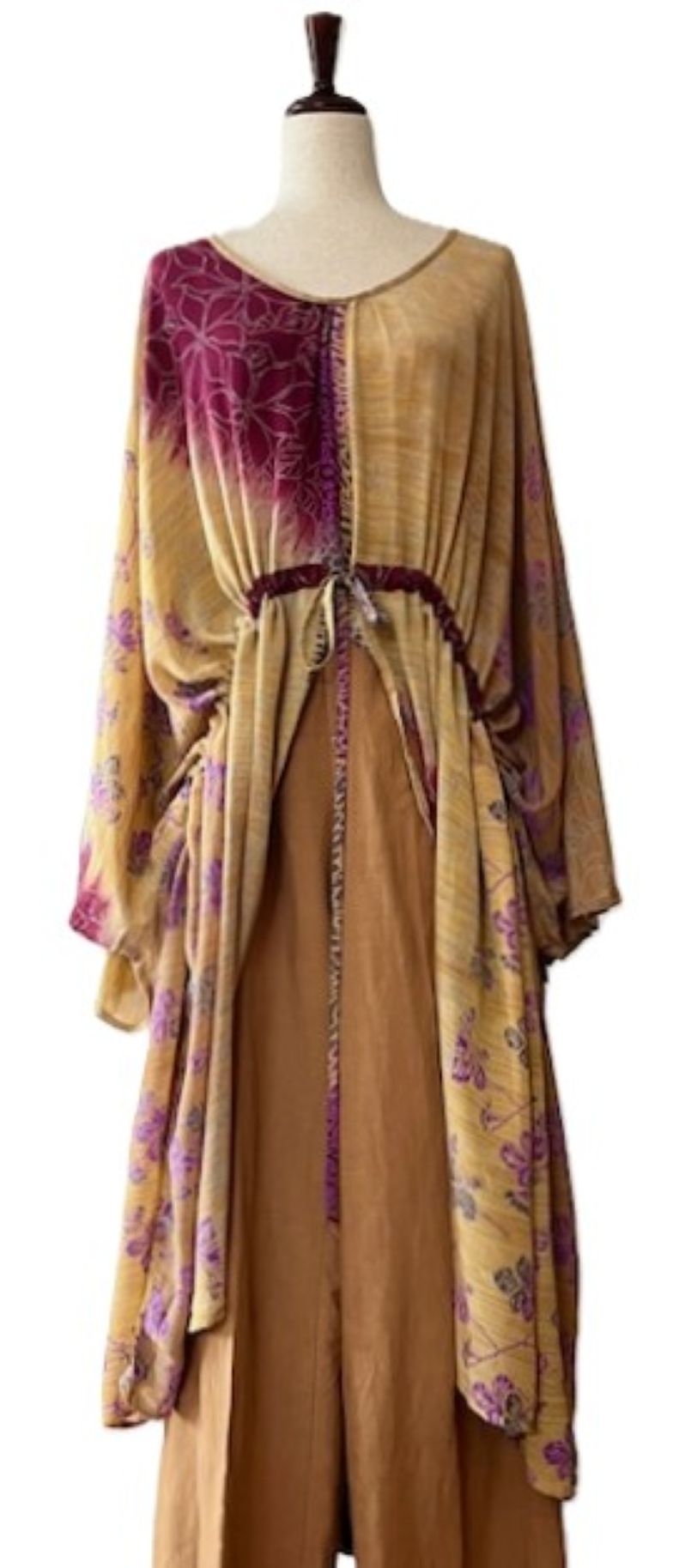 Kantha Bae Sacred Split Silk Tunic is Magical (Beige)