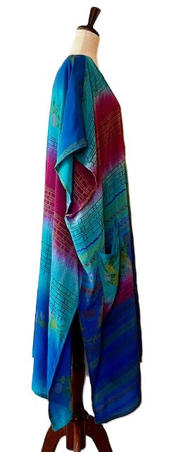 Kantha Bae Silk Solstice Kimono, The Perfect Overwear Layer (Blues)