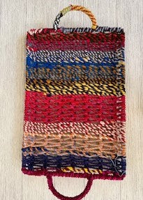 Colorful Jute Trays with Handles, Set of 3